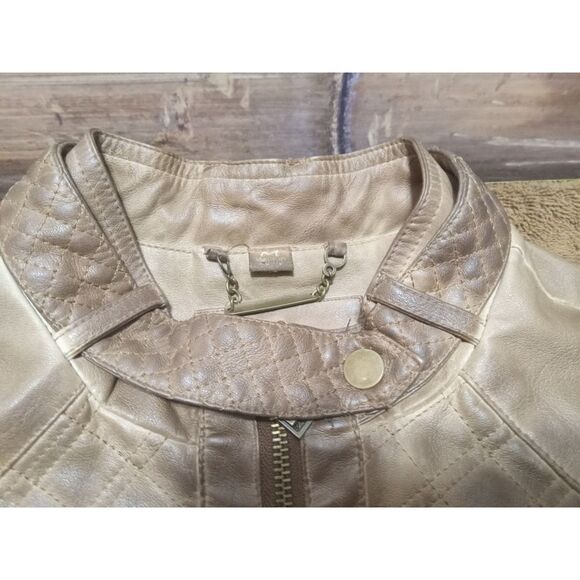 J2 Womens Quilted Dyed Bomber Jacket, Brown Medium Vegan Leather Medium - Picture 4 of 6